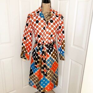 Lanvin Multicolor Geometric Midi Dress